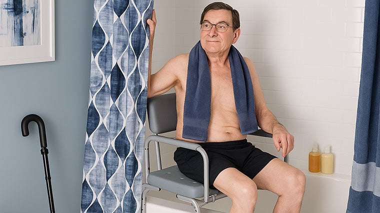 Shower Transfer Benches for Elderly - QuickChange Men's Incontinence Wrap Australia