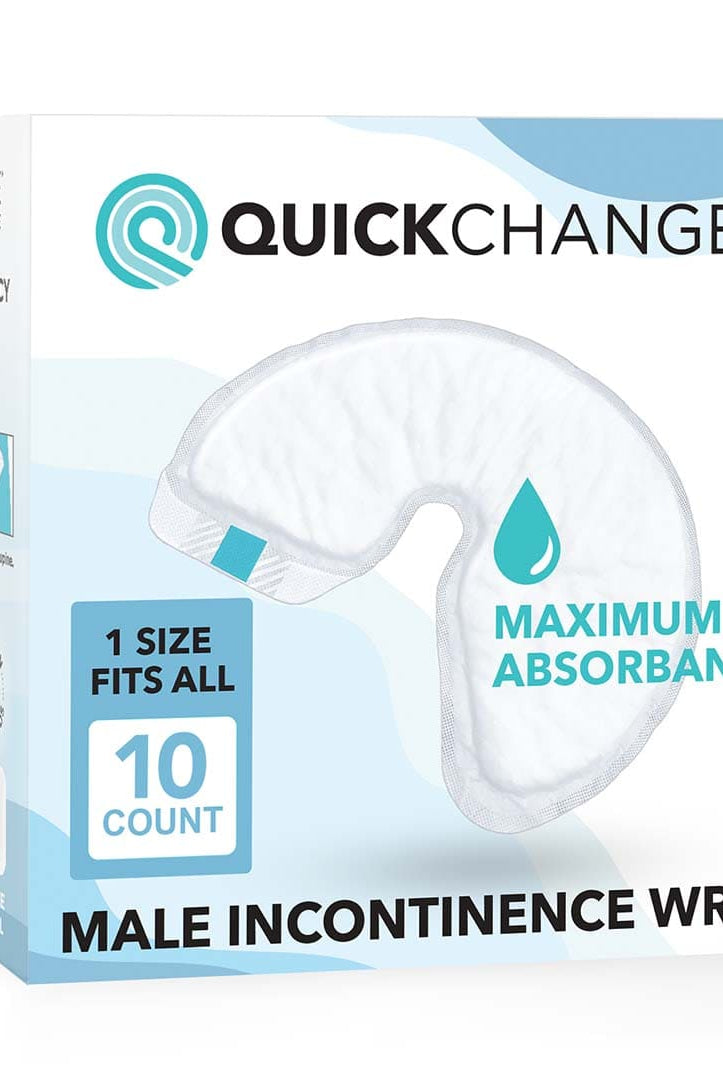 QuickChange Male Incontinence Wrap | Maximum Absorbency | 1 Size | 10 Count Trial Pack - QuickChange Men's Incontinence Wrap Australia