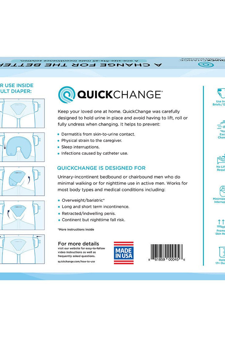 QuickChange Men's Incontinence Wrap | Maximum Absorbency | One-Size | 100 Count - QuickChange Men's Incontinence Wrap Australia