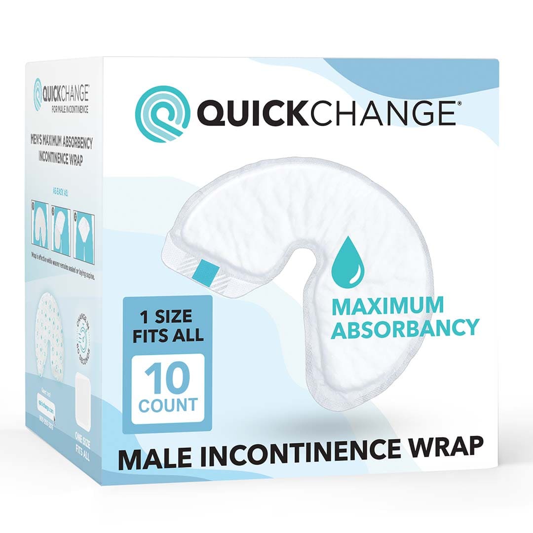 QuickChange Male Incontinence Wrap | Maximum Absorbency | 1 Size | 10 Count Trial Pack - QuickChange Men's Incontinence Wrap Australia