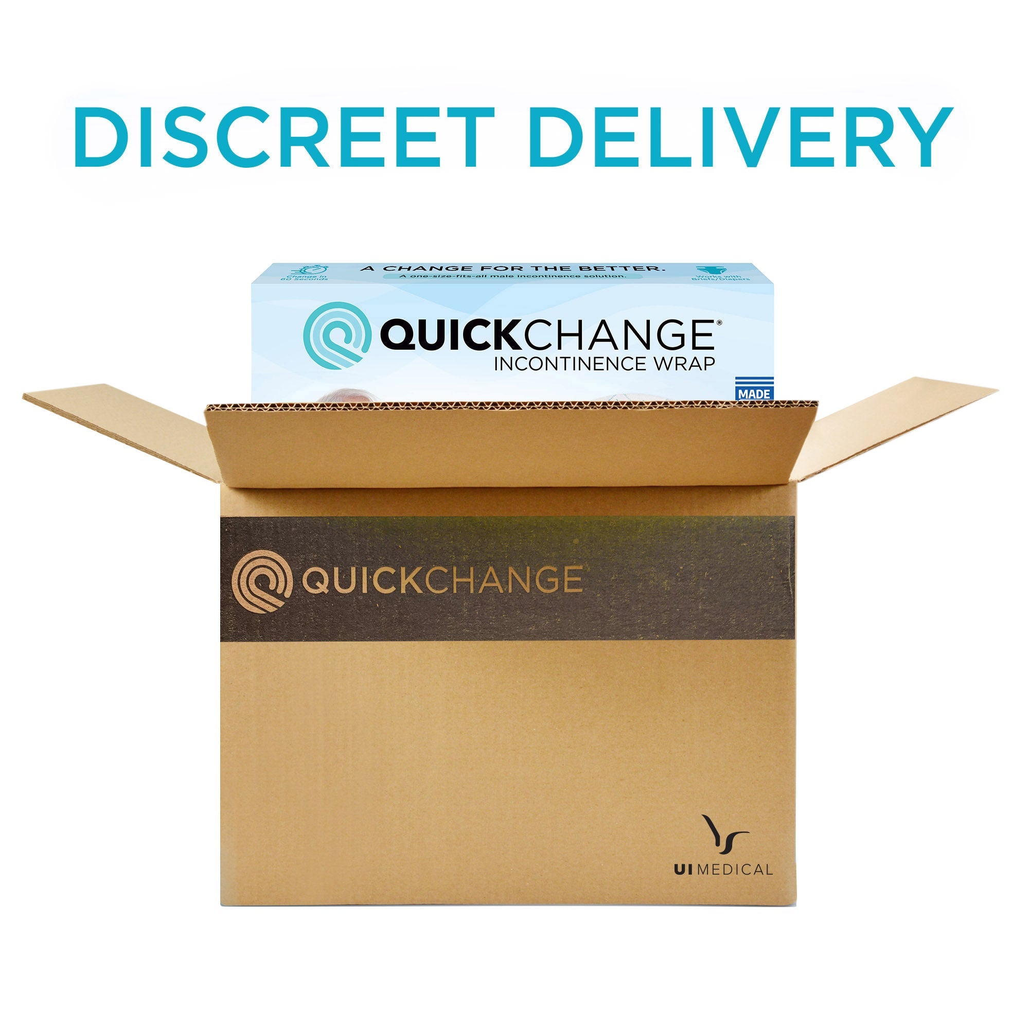 QuickChange Male Incontinence Wrap | Maximum Absorbency | 1 Size | 10 Count Trial Pack - QuickChange Men's Incontinence Wrap Australia